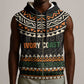 Ivory Coast African Pattern Sleeveless Zip Hoodie Ethnic Geometric and National Motto - African Pride