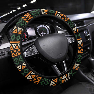 Ivory Coast African Pattern Steering Wheel Cover Ethnic Geometric and National Motto - African Pride