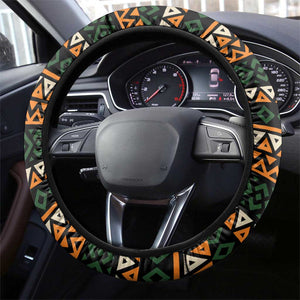 Ivory Coast African Pattern Steering Wheel Cover Ethnic Geometric and National Motto - African Pride