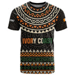 Ivory Coast African Pattern T shirt Ethnic Geometric and National Motto - African Pride