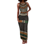 Ivory Coast African Pattern Tank Maxi Dress Ethnic Geometric and National Motto - African Pride
