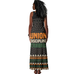 Ivory Coast African Pattern Tank Maxi Dress Ethnic Geometric and National Motto - African Pride