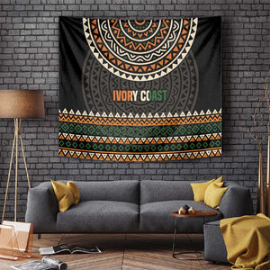 Ivory Coast African Pattern Tapestry Ethnic Geometric and National Motto - African Pride