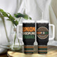 Ivory Coast African Pattern Tumbler With Handle Ethnic Geometric and National Motto - African Pride