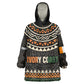 Ivory Coast African Pattern Wearable Blanket Hoodie Ethnic Geometric and National Motto - African Pride