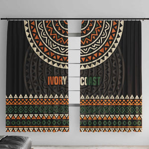 Ivory Coast African Pattern Window Curtain Ethnic Geometric and National Motto - African Pride