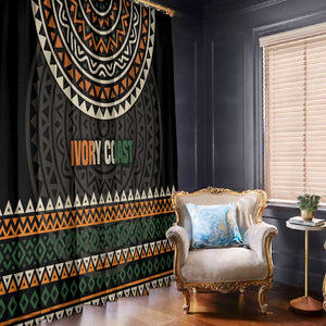 Ivory Coast African Pattern Window Curtain Ethnic Geometric and National Motto - African Pride