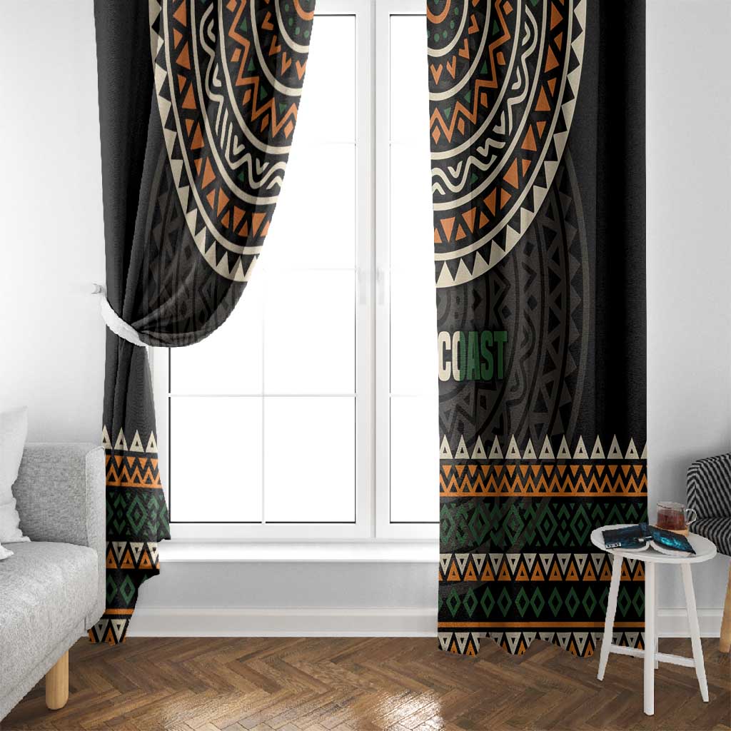 Ivory Coast African Pattern Window Curtain Ethnic Geometric and National Motto - African Pride