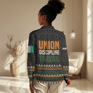 Ivory Coast African Pattern Women Casual Shirt Ethnic Geometric and National Motto - African Pride