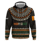 Ivory Coast African Pattern Zip Hoodie Ethnic Geometric and National Motto - African Pride