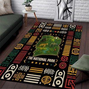 Ivory Coast Area Rug Tai National Park Wildlife Map - African Pride