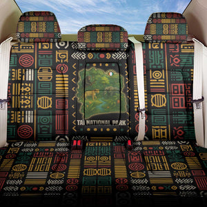 Ivory Coast Back Car Seat Cover Tai National Park Wildlife Map - African Pride