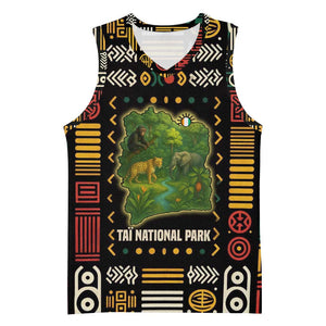 Ivory Coast Basketball Jersey Tai National Park Wildlife Map - African Pride