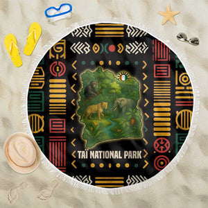 Ivory Coast Beach Blanket Tai National Park Wildlife Map - African Pride