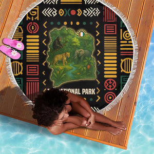 Ivory Coast Beach Blanket Tai National Park Wildlife Map - African Pride
