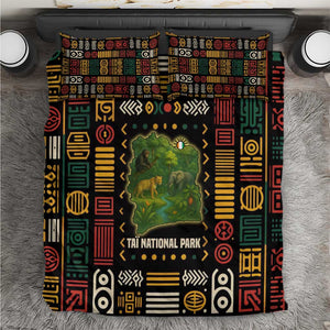 Ivory Coast Bedding Set Tai National Park Wildlife Map - African Pride