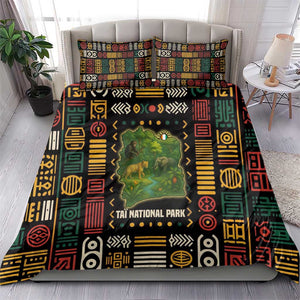 Ivory Coast Bedding Set Tai National Park Wildlife Map - African Pride