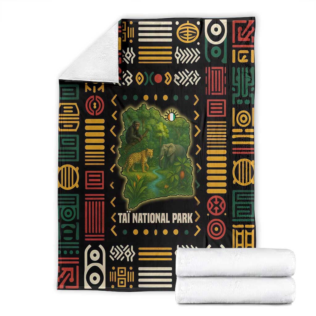 Ivory Coast Blanket Tai National Park Wildlife Map - African Pride