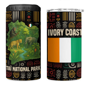 Ivory Coast 4 in 1 Can Cooler Tumbler Tai National Park Wildlife Map - African Pride