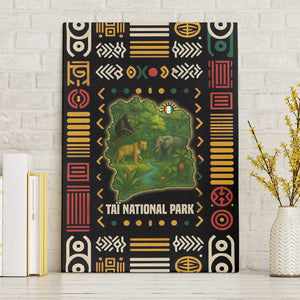 Ivory Coast Canvas Wall Art Tai National Park Wildlife Map - African Pride