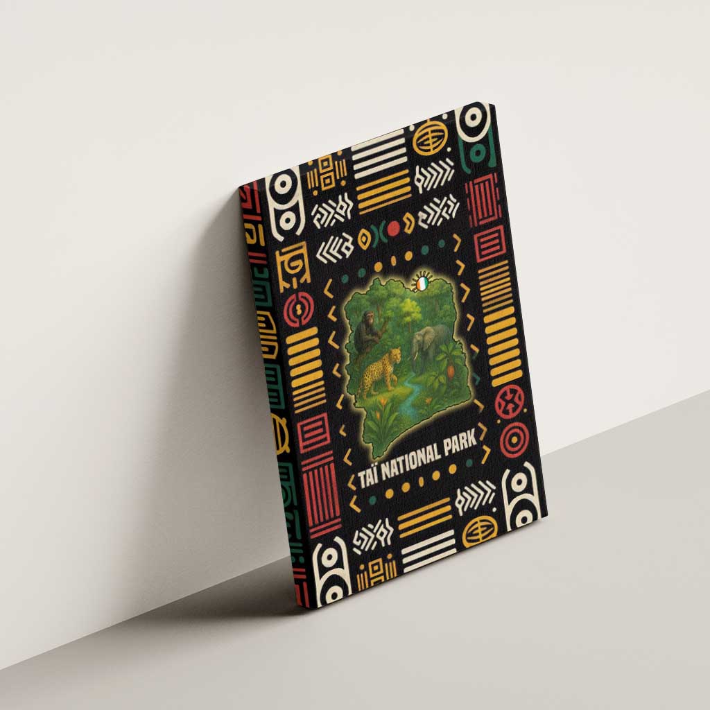 Ivory Coast Canvas Wall Art Tai National Park Wildlife Map - African Pride