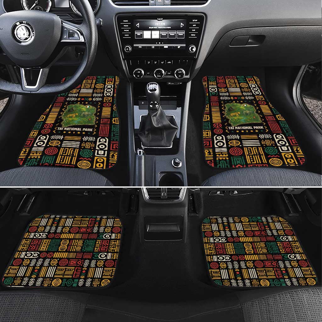 Ivory Coast Car Mats Tai National Park Wildlife Map - African Pride