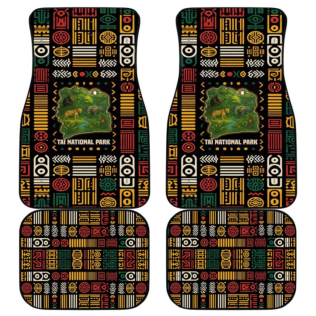 Ivory Coast Car Mats Tai National Park Wildlife Map - African Pride