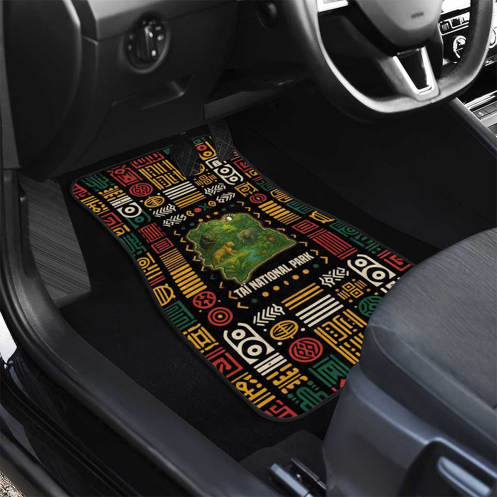Ivory Coast Car Mats Tai National Park Wildlife Map - African Pride