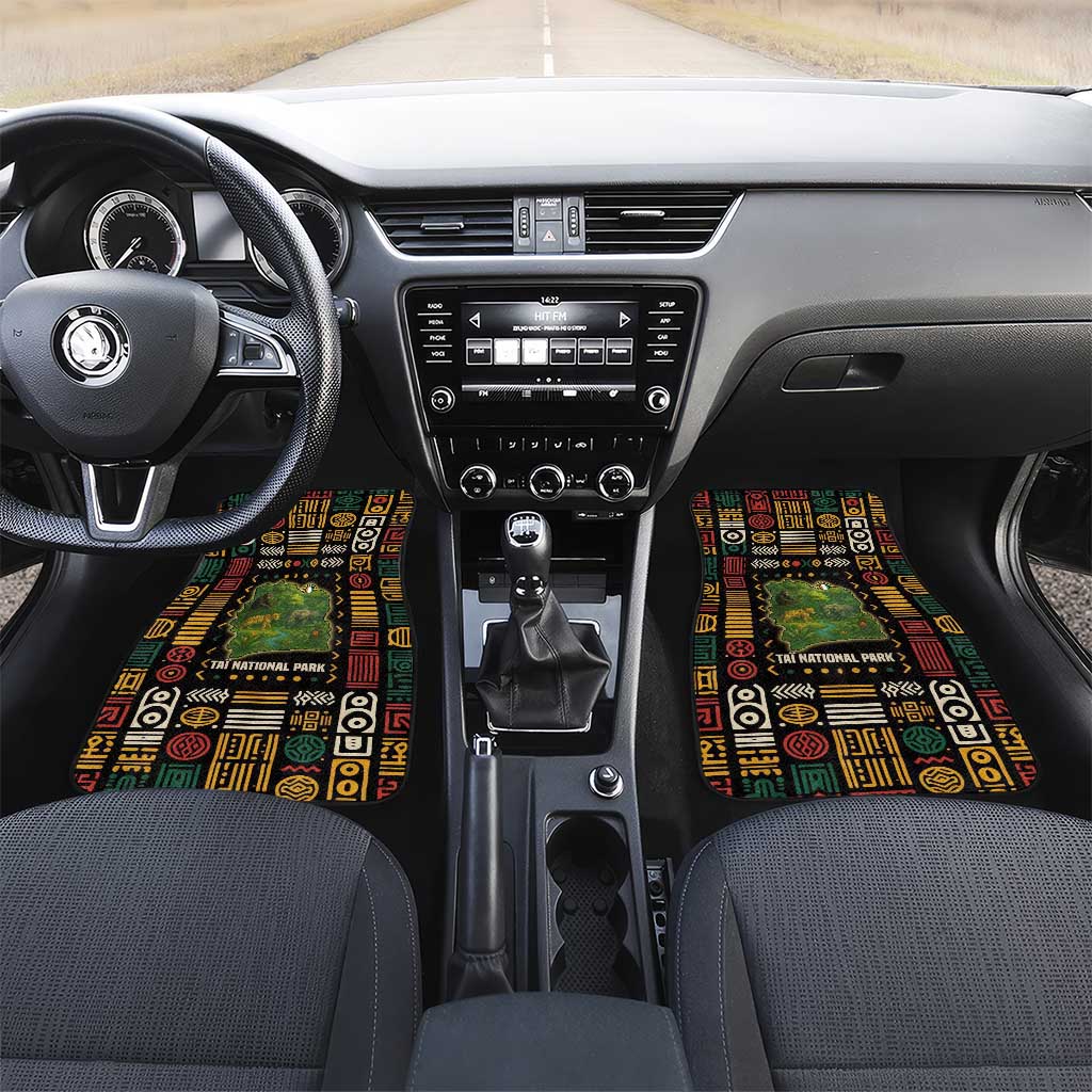 Ivory Coast Car Mats Tai National Park Wildlife Map - African Pride