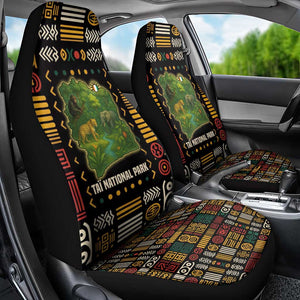 Ivory Coast Car Seat Cover Tai National Park Wildlife Map - African Pride