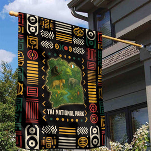 Ivory Coast Garden Flag Tai National Park Wildlife Map - African Pride