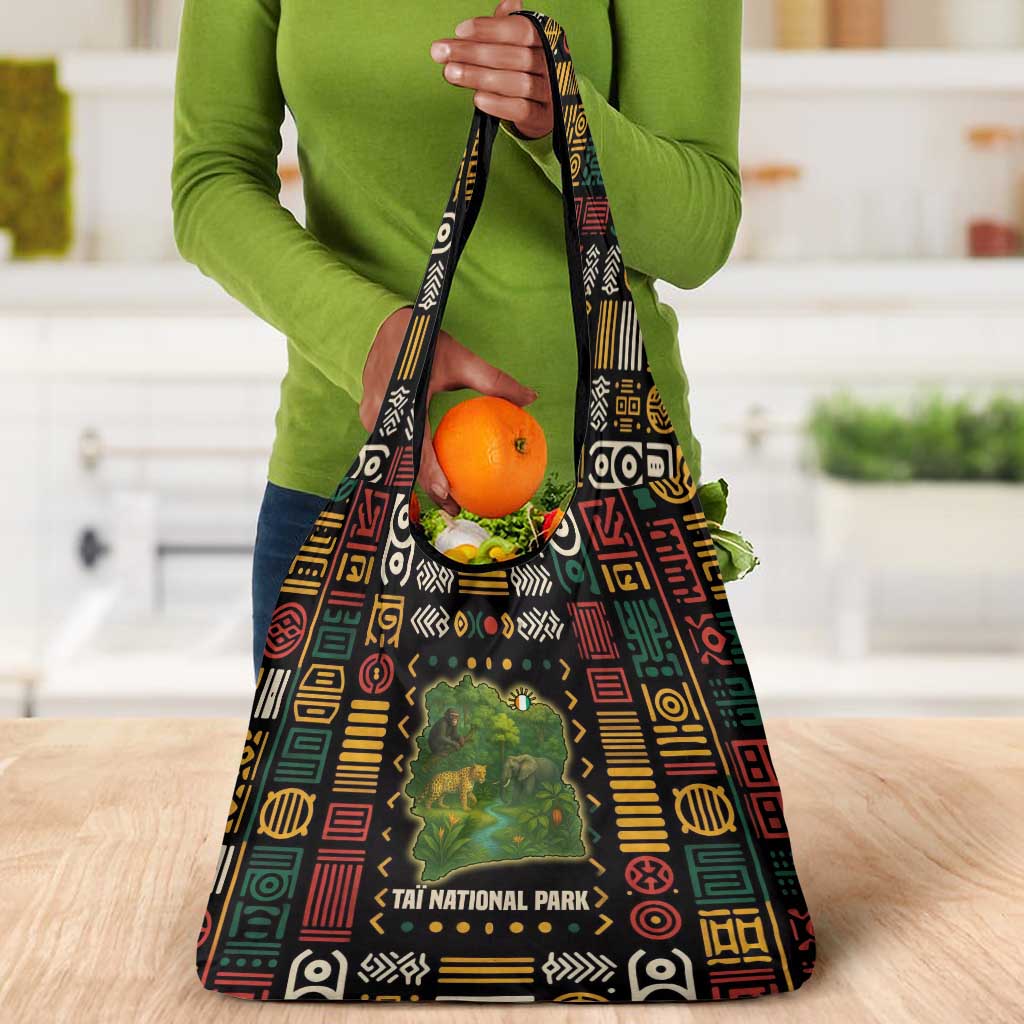 Ivory Coast Grocery Bag Tai National Park Wildlife Map - African Pride