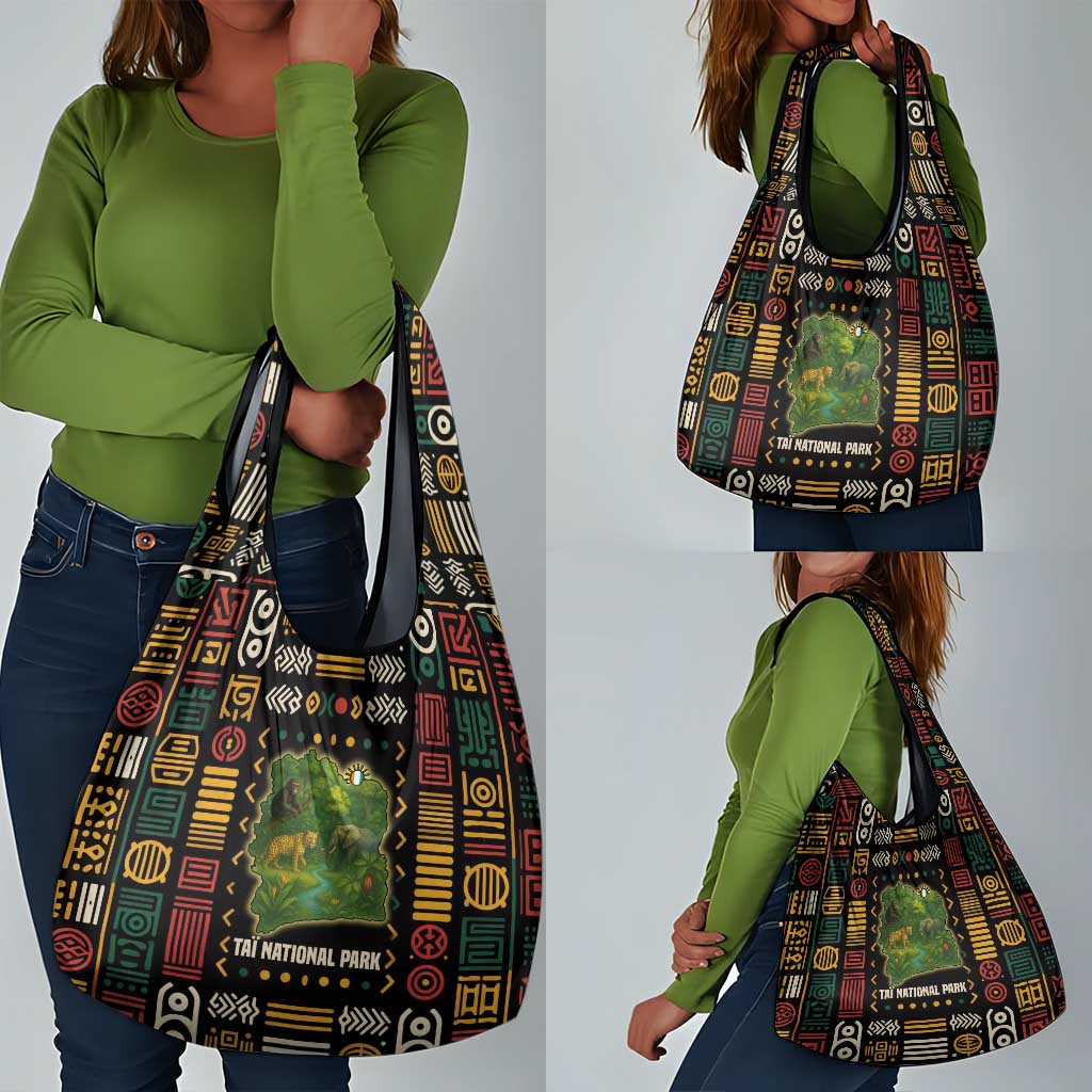 Ivory Coast Grocery Bag Tai National Park Wildlife Map - African Pride