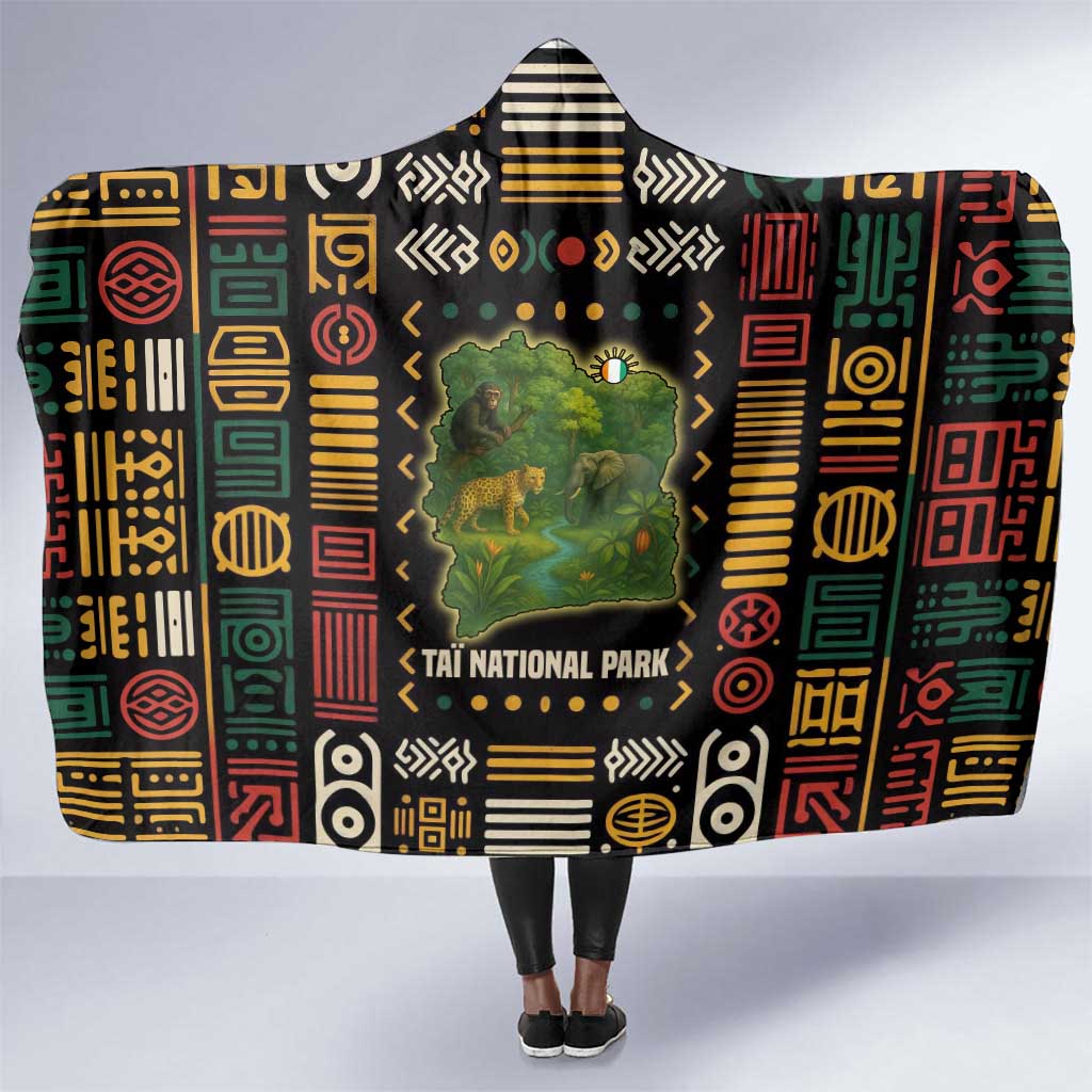 Ivory Coast Hooded Blanket Tai National Park Wildlife Map - African Pride
