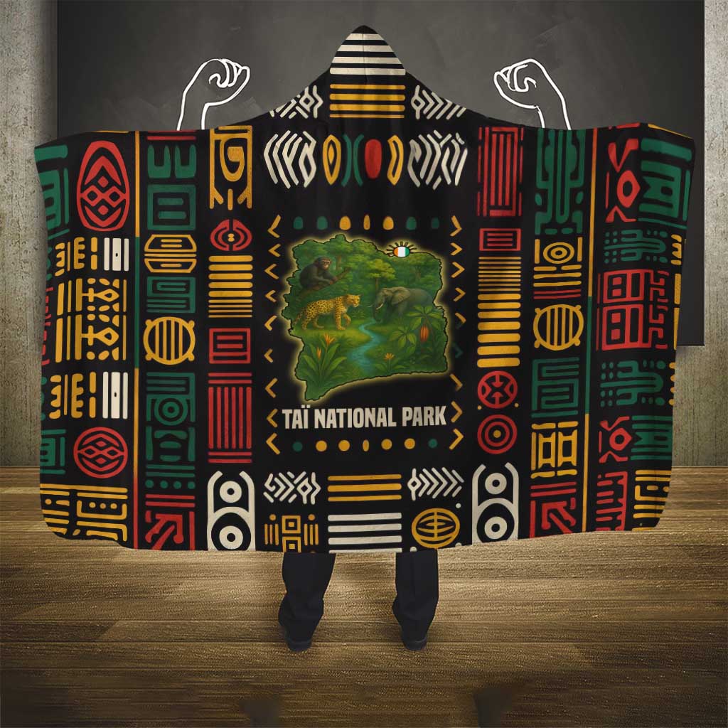 Ivory Coast Hooded Blanket Tai National Park Wildlife Map - African Pride