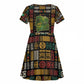 Ivory Coast Kid Short Sleeve Dress Tai National Park Wildlife Map - African Pride