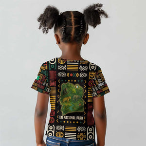 Ivory Coast Kid T shirt Tai National Park Wildlife Map - African Pride