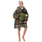 Ivory Coast Kid Wearable Blanket Hoodie Tai National Park Wildlife Map - African Pride