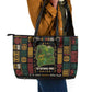 Ivory Coast Leather Tote Bag Tai National Park Wildlife Map - African Pride