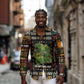 Ivory Coast Long Sleeve Button Shirt Tai National Park Wildlife Map - African Pride