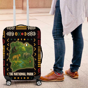 Ivory Coast Luggage Cover Tai National Park Wildlife Map - African Pride