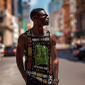 Ivory Coast Men Tank Top Tai National Park Wildlife Map - African Pride