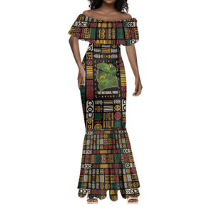 Ivory Coast Mermaid Dress Tai National Park Wildlife Map - African Pride