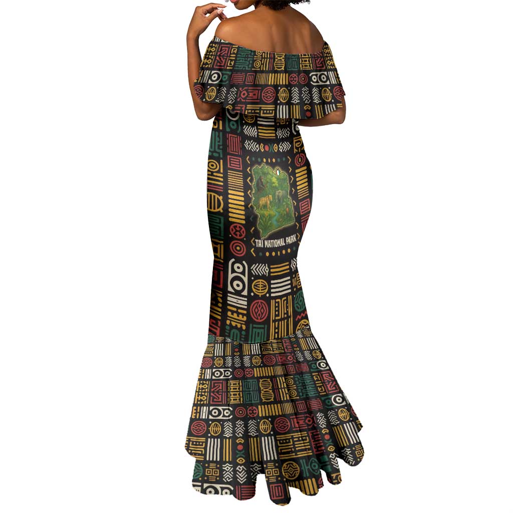 Ivory Coast Mermaid Dress Tai National Park Wildlife Map - African Pride