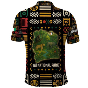 Ivory Coast Polo Shirt Tai National Park Wildlife Map - African Pride