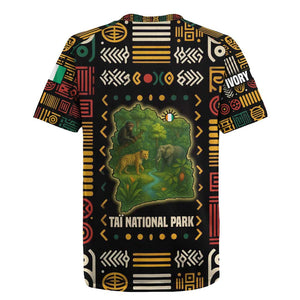 Ivory Coast Rugby Jersey Tai National Park Wildlife Map - African Pride