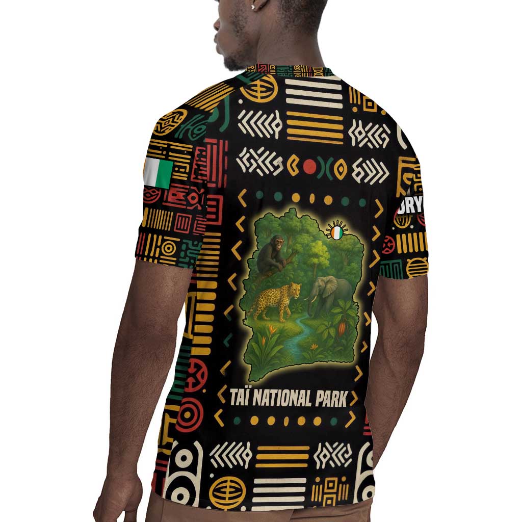 Ivory Coast Rugby Jersey Tai National Park Wildlife Map - African Pride