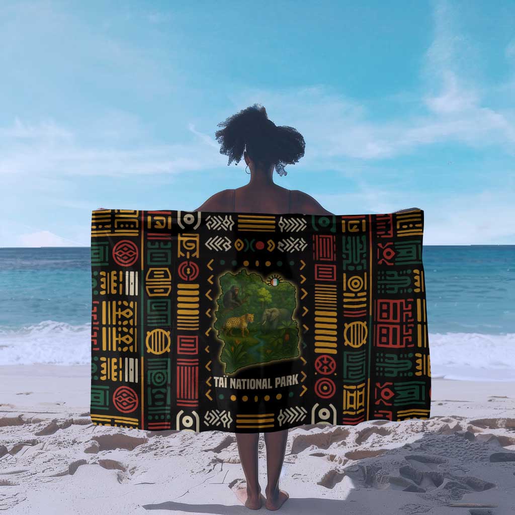 Ivory Coast Sarong Tai National Park Wildlife Map - African Pride