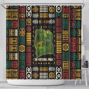 Ivory Coast Shower Curtain Tai National Park Wildlife Map - African Pride