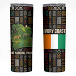 Ivory Coast Skinny Tumbler Tai National Park Wildlife Map - African Pride
